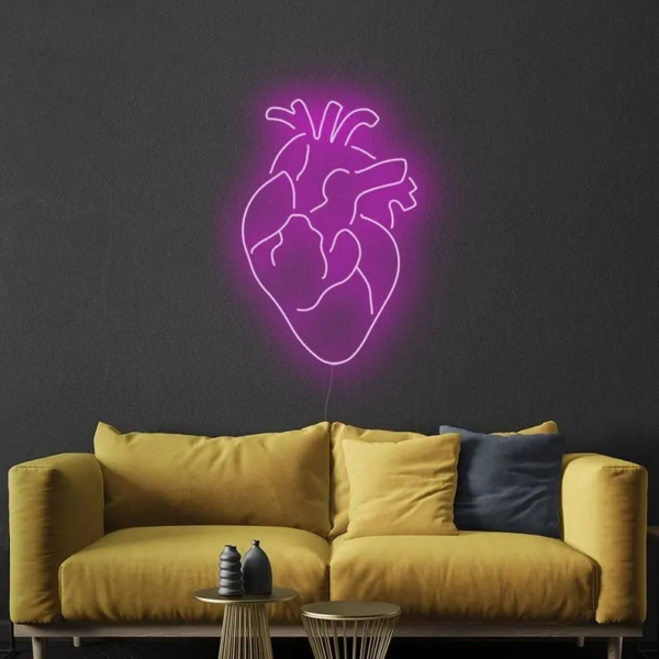 ENSEIGNE LUMINEUSE “COEUR” NÉON FLEX PERSONNALISÉE, CHOIX DE TAILLE ET COULEUR, 56 et 80 cm