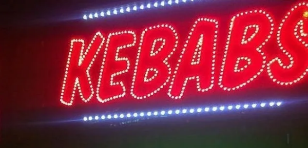 ENSEIGNE LUMINEUSE LED UNE FACE “KEBAB” PRÊT À INSTALLER LED PIQUE 200x50cm