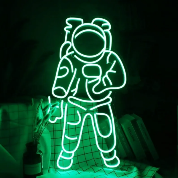 ENSEIGNE LUMINEUSE “ASTRONAUTE” NÉON FLEX PERSONNALISÉE, CHOIX DE TAILLE ET COULEUR, 75cm, 90 cm, 105 cm