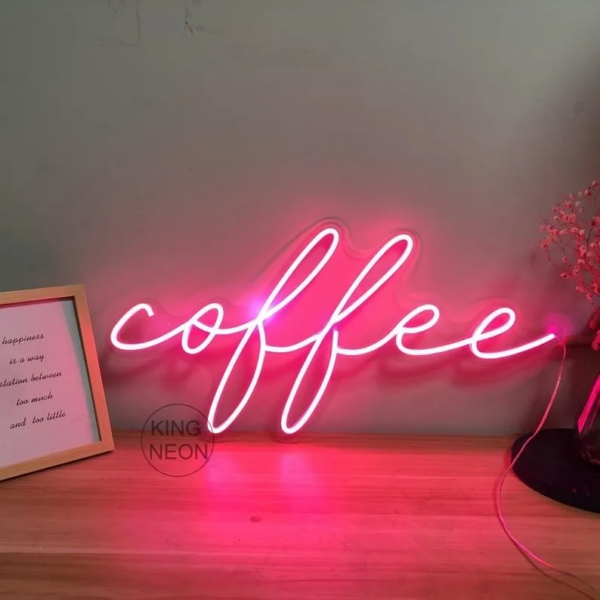 ENSEIGNE LUMINEUSE “COFFEE” NÉON FLEX PERSONNALISÉE, CHOIX DE TAILLE ET COULEUR, de 45 à 75 cm