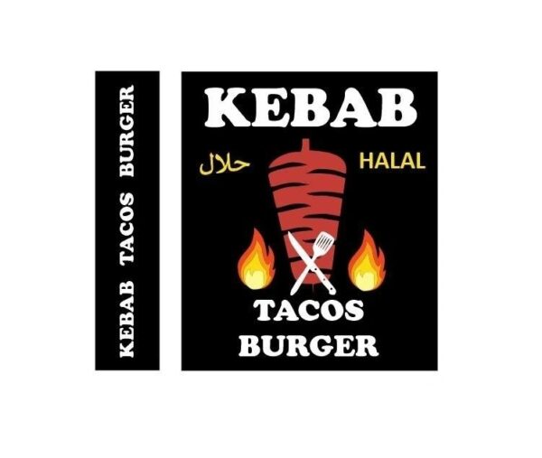 ENSEIGNE LUMINEUSE LED DOUBLE FACES “KEBAB TACOS BURGER” AVEC PRÊT À INSTALLER AVEC ANIMATION ET TÉLÉCOMMANDE